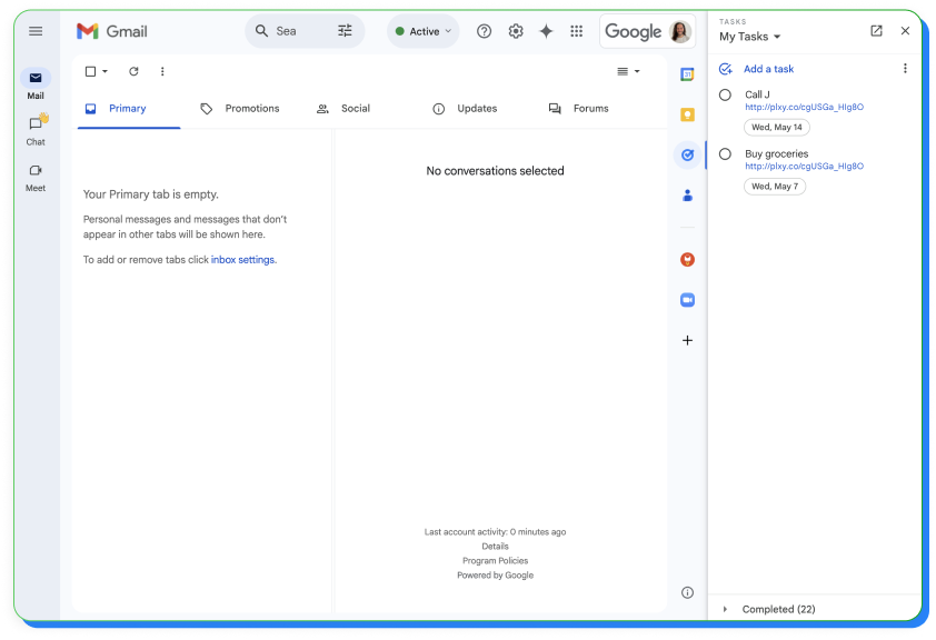 Gmail Sidebar Integration