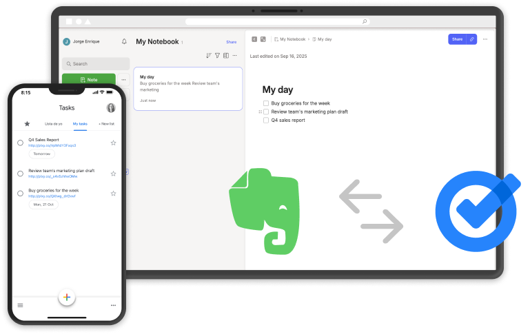 evernote & google-tasks