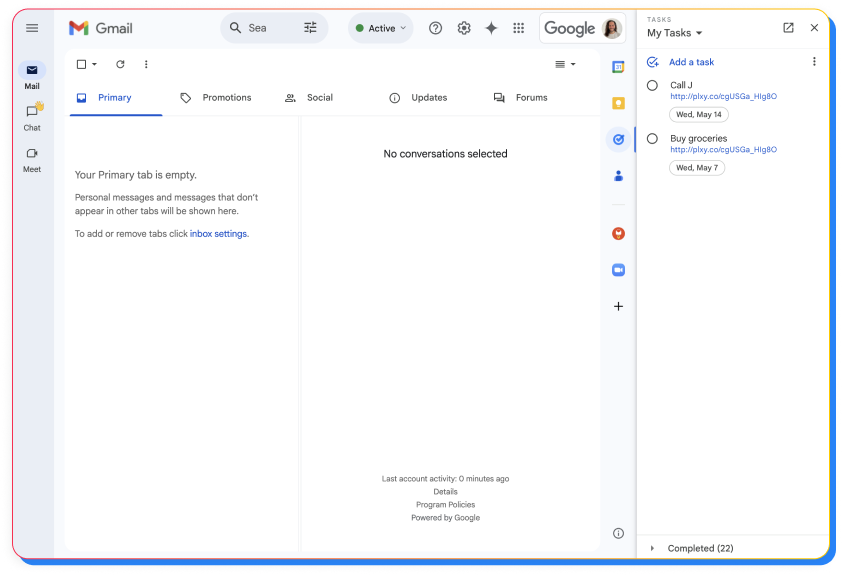 Gmail Sidebar Integration