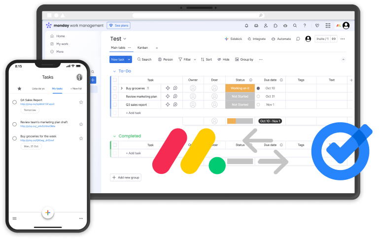 monday & google-tasks