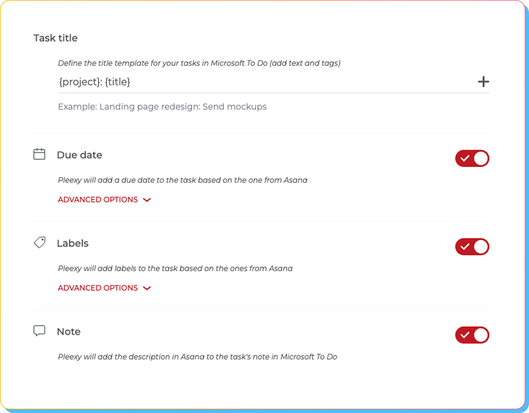 Customize Microsoft To Do task creation