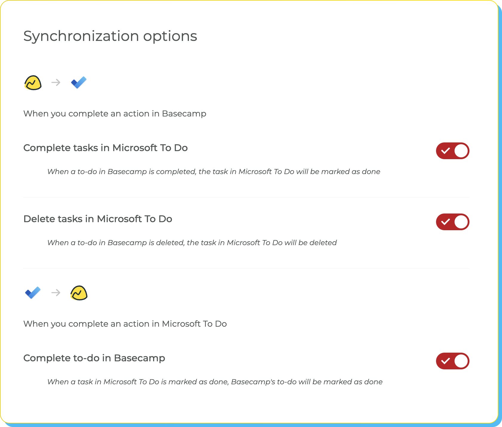 Fine-tune synchronization settings
