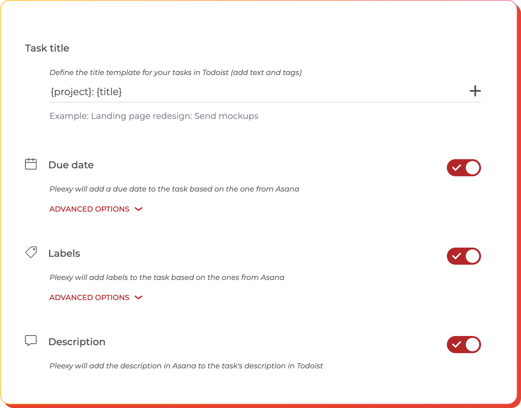Customize how Pleexy creates your tasks in Todoist