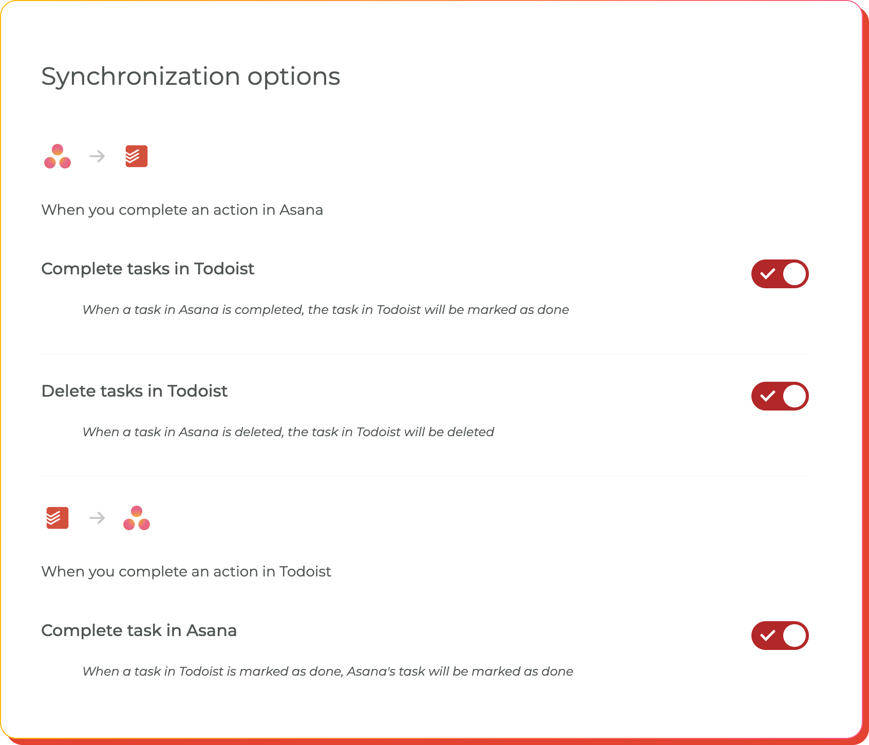 Customize your task sync settings