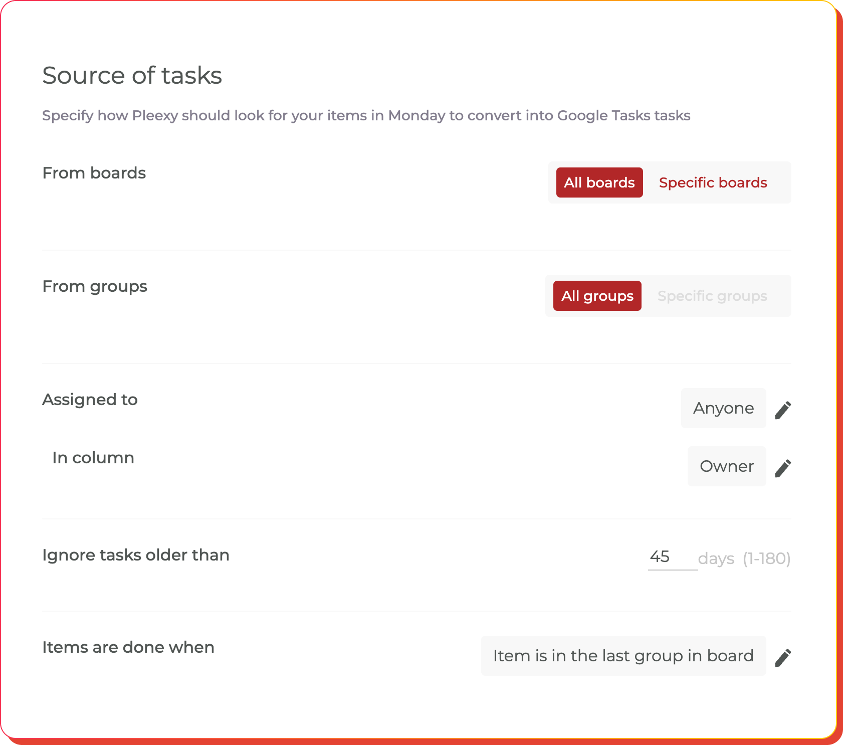 Configure intelligent work filtering