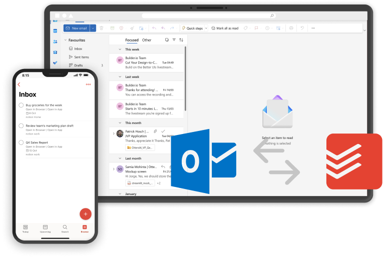 outlook & todoist