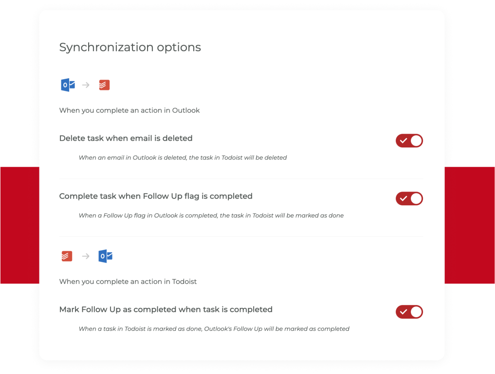 Advanced sync options