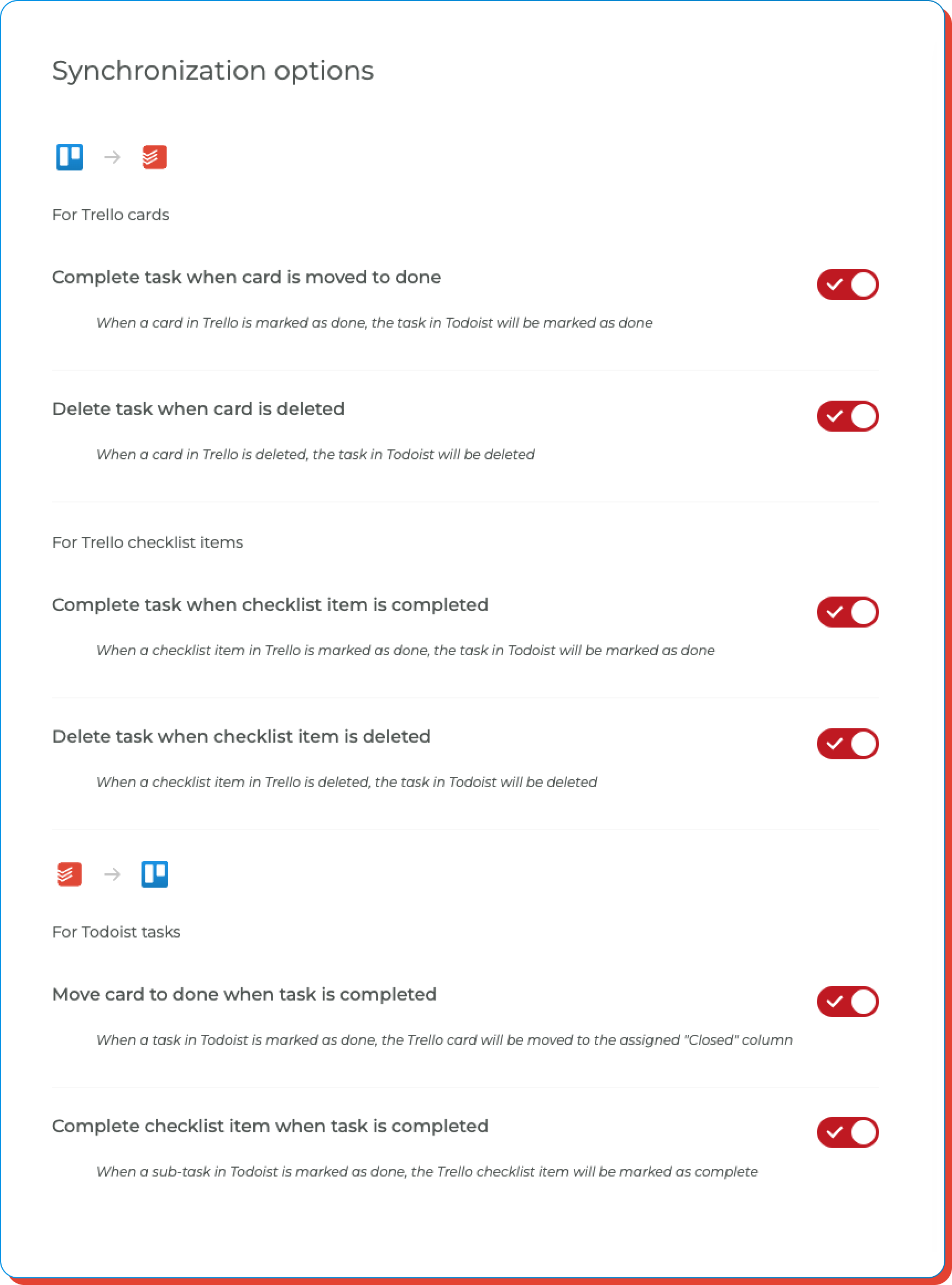 Configure advanced sync settings