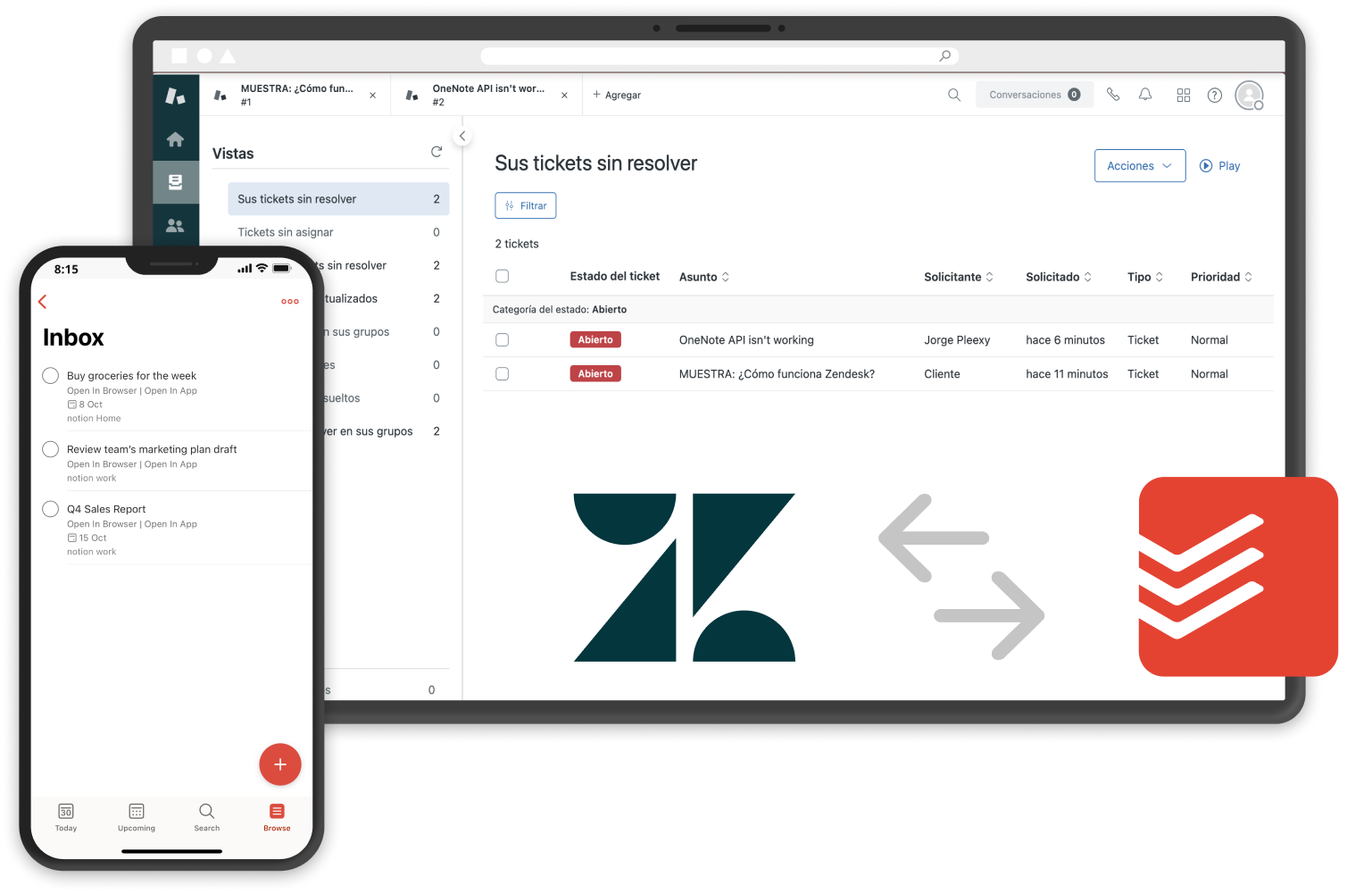zendesk & todoist